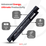 MYLAP Laptop Battery for Dell Inspiron 3521, XCMRD, 3542, 15 3537, 15R 5521, 15R 5537, 15 3542, 3543, Latitude 3440, 3540, E3440 - Type MR90Y, P28F, P40F - 6 Cell - Image 2